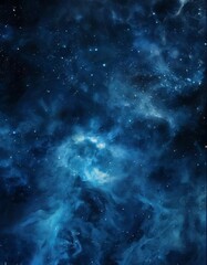 blue nebula space background with stars