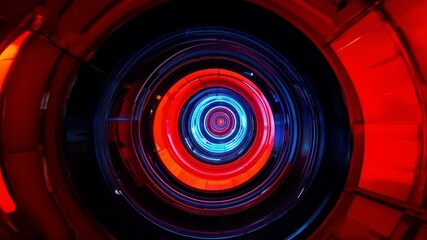 Poster - Exploring a mesmerizing neon tunnel with vibrant colors and futuristic lighting effects