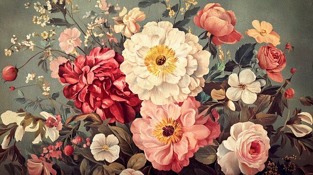 Floral cards. Vintage flowers which are very beautiful