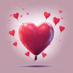 Poster - heart shaped balloons