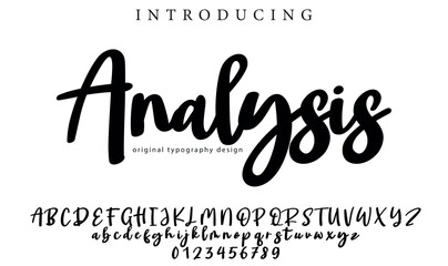 Wall Mural - Analysis Font Stylish brush painted an uppercase vector letters, alphabet, typeface