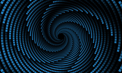 Wall Mural - vortex copy-space blue  shape as abstract background with spiral. copyspace for text