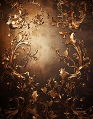 gold floral background with design