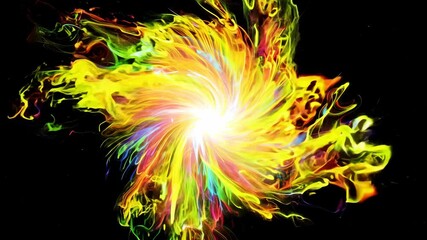 Poster - A burst of colorful light illuminates the night sky in a spectacular display