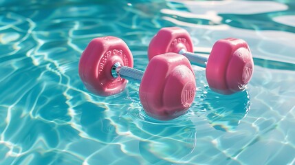 floating aqua aerobics dumbbell in swimming pool