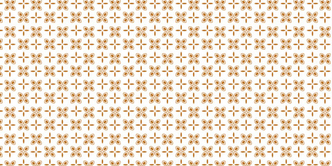 Wall Mural - Golden vector floral seamless pattern. Abstract luxury geometric ornamental texture with small flower silhouettes. Gold and white simple ornament in oriental style.