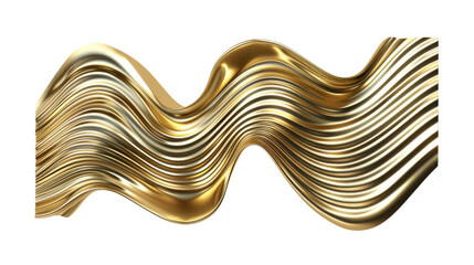 Poster - A wavy, golden abstract design with smooth curves and reflections.