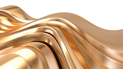 Wall Mural - A smooth, flowing metallic surface with a golden hue, creating an elegant abstract design.