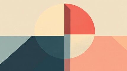 Aufkleber - abstract minimalism: geometric shapes and minimalistic design in flat illustration