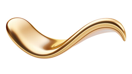 Poster - A sleek, golden abstract shape with a smooth, flowing design.