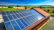 © Kukar Studio - Solar panels on a farm roof under a clear blue sky, generating green energy for sustainable agriculture