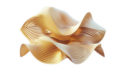 Canvas Print - Abstract wavy sculpture with smooth, flowing lines and a light color palette.