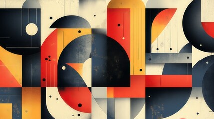 Aufkleber - modern geometric patterns: striking flat design illustration with structured shapes and dynamic comp