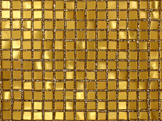 Sticker - golden mosaic background. 3d illustration.