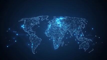 Poster - A Digital Representation of the Earth with a Network of Lines and Points of Light