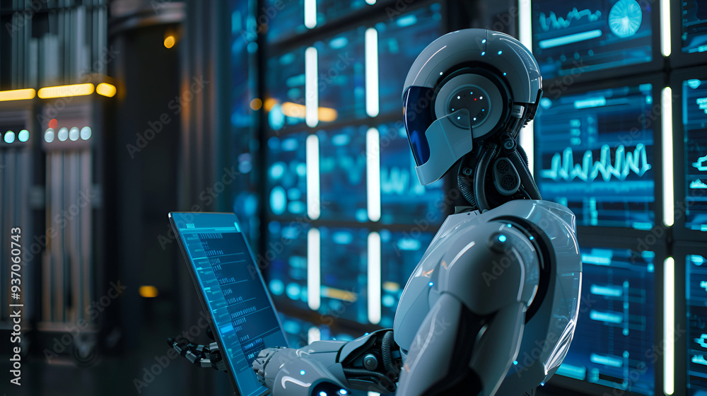 AI-Powered Robotics Lab with Multiple Advanced Robots and High-Tech ...
