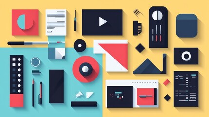 Aufkleber - modern flat design illustration for digital interfaces