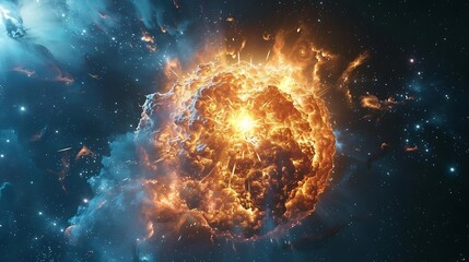 Wall Mural - A vibrant depiction of a cosmic explosion, showcasing the beauty of space phenomena.