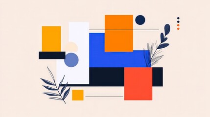 Aufkleber - geometry of color: harmonizing minimalism with vibrant hues