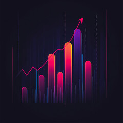 charts and graphs with statistics to analyze business potential and forecast future development of companies growth.