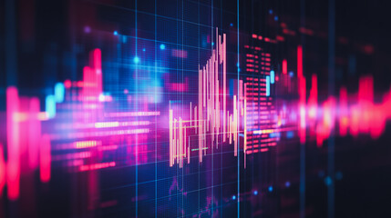 Canvas Print - charts and graphs with statistics to analyze business potential and forecast future development of companies growth