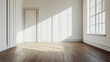 © Sabana - Brightly lit empty room with wooden flooring in a modern design during the afternoon light