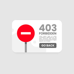 Poster - Forbidden 403 Error Pop Up UI concept illustration flat design. simple modern graphic element for empty state ui, infographic, icon