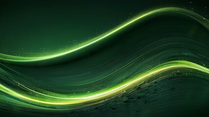 Wall Mural - Abstract bright green modern stylish wave background Generative AI