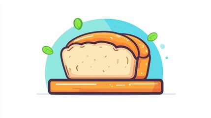 Poster - A sleek and minimal bread icon, featuring a flat design that combines textures for a fun, modern appeal.