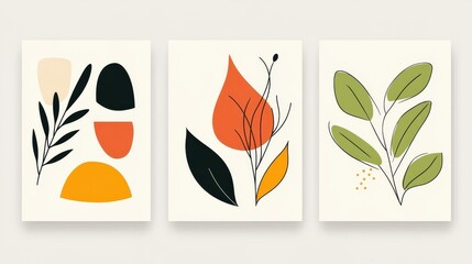 Poster - Enhance your project with a vibrant flat illustration set featuring abstract shapes and rich textures for a striking look.