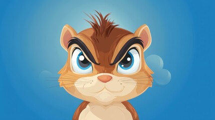 Poster - Explore a vibrant flat illustration of a quirky mutant chipmunk, with playful colors and captivating textures