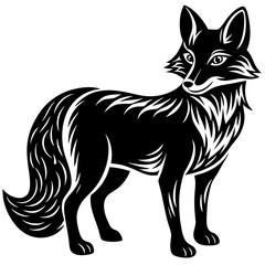 Poster - Fox silhouette Vector illustration on a white background