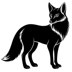 Poster - Fox silhouette Vector illustration on a white background