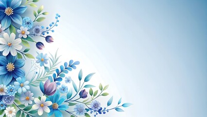 Sticker - blue flowers background