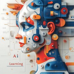 Sticker - poster ai robot learning