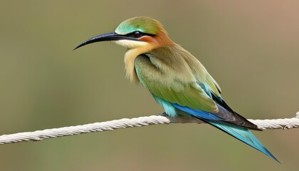 Poster -  Vibrant tropical bird perched on a rope