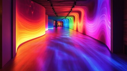 Poster - Colorful Tunnel of Light and