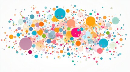 Canvas Print - Colorful Abstract Background with Scattered Circles