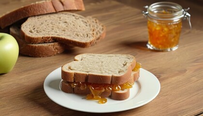 Wall Mural -  Deliciously simple  Toast with jam a classic comfort food