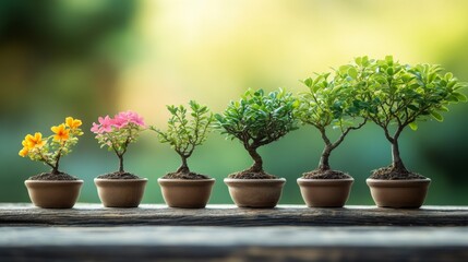 Canvas Print - Growing Plants In Pots.