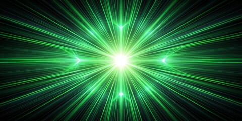 Wall Mural - Green Light Burst Abstract Background, abstract , green , light , burst