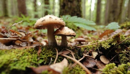 Wall Mural -  Natures hidden gems  Mushrooms in the forest