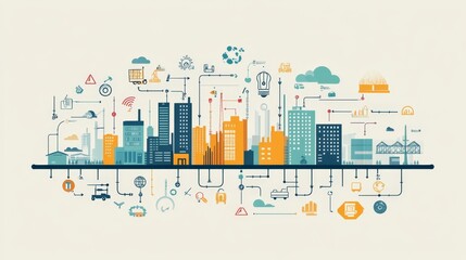 Canvas Print - City Network Concept.