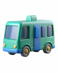 3D Icon as Hybrid bus and office icon concept as A hybrid bus paired with an office icon representing sustainable public transportation and corporate infrastructure perfect for isolated vector designs