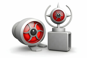 3D Icon as Malware icon and security camera concept as A malware icon paired with a security camera symbolizing the surveillance and defense against malicious software perfect for isolated vector desi