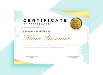 Wall Mural - elegant certificate of achievement template for corporate office