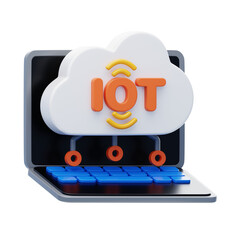 Aufkleber - 3D IoT Integration Cloud Network. 3D Icon