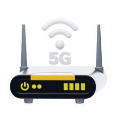 Aufkleber - 3D Fast Connectivity 5G Modem. 3D Icon