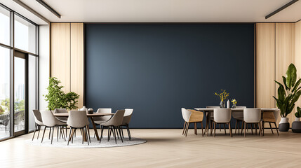 Wall Mural - Modern Dining Room with Large Wall Space for Art or Decor