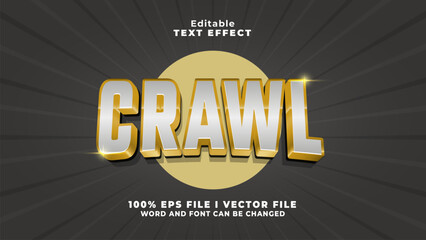 Poster - editable silver and gold crawl text effect.typhography logo